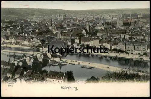ALTE POSTKARTE WÜRZBURG TOTALANSICHT TOTAL GESAMTANSICHT Ansichtskarte cpa postcard AK
