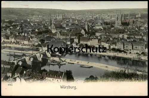ALTE POSTKARTE WÜRZBURG TOTALANSICHT TOTAL GESAMTANSICHT PANORAMA Ansichtskarte cpa postcard AK