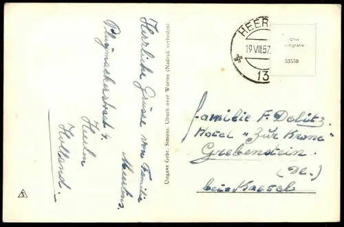 ALTE POSTKARTE HEERLEN MARKT P. MAAS CAFE MESTRINER GULPENER BIEREN PUTO CAFE RESTAURANT VW KÄFER AK cpa postcard