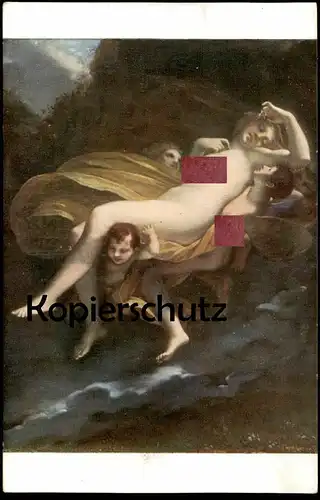 ALTE KÜNSTLER POSTKARTE PRUD'HON THE RAPE OF PSYCHE BY ZEPHYRUS Frau femme seins nus nude breast woman nudity cpa AK