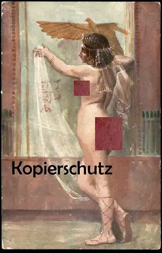 ALTE KÜNSTLER POSTKARTE LERAT EGYTPIENNE egypt woman Frau femme seins nus nude breast woman nudity cpa postcard AK