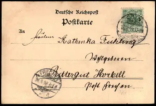 ALTE POSTKARTE GRUSS AUS CÖLN AM RHEIN 1898 GESAMMTANSICHT DES HAFENS RHEINAUHAFEN Köln Gesamtansicht Ansichtskarte cpa