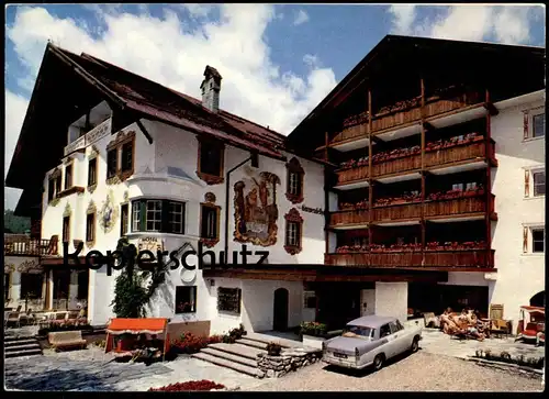 ÄLTERE POSTKARTE HOTEL KARWENDELHOF SEEFELD TIROL SONNENUHR Sundial cadran solaire Ansichtskarte cpa AK