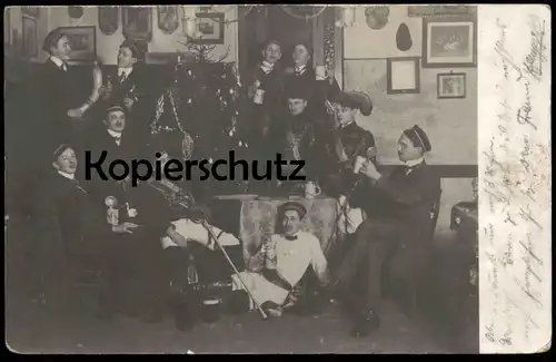 ALTE POSTKARTE ZERBST WEIHNACHTEN STUDENTEN FEIER Studentika Studentica Bierkrug Bier beer mug Ansichtskarte AK postcard