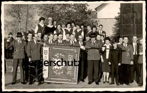 ÄLTERE FOTO POSTKARTE FAHNENWEIHE SCHÜTZENFEST GEWIDMET VON DER GEMEINDE HEESSEN BAD EILSEN Ansichtskarte postcard photo