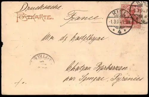 ALTE POSTKARTE GRUSS AUS KIEL FORSTBAUMSCHULE INHABER J. VOSS Baumschule Ansichtskarte AK cpa postcard