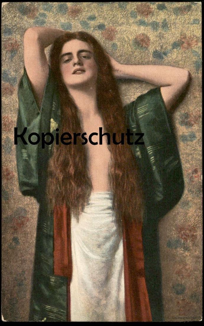 alte kÜnstler postkarte max nonnenbruch bien etre frau femme nus semi