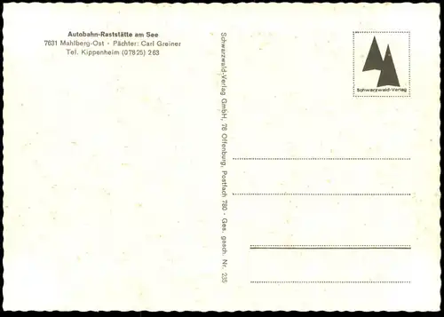 ÄLTERE POSTKARTE AUTOBAHN RASTSTÄTTE AM SEE MAHLBERG Pächter Carl Greiner A5 Ansichtskarte cpa postcard AK