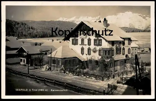 ALTE POSTKARTE HOTEL KARWENDELHOF SEEFELD TIROL Sonnenuhr Sundial cadran Solaire cpa AK Ansichtskarte postcard