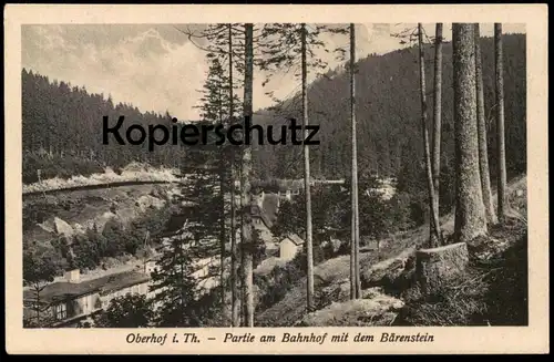 ALTE POSTKARTE OBERHOF THÜRINGEN PARTIE AM BAHNHOF MIT DEM BÄRENSTEIN station gare Ansichtskare AK cpa postcard