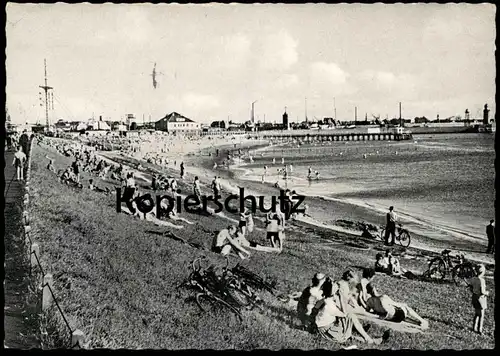 ÄLTERE POSTKARTE BREMERHAVEN STRANDLEBEN Strand beach plage Ansichtskarte postcard cpa AK