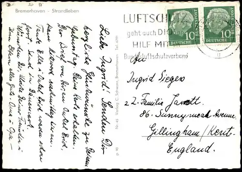 ÄLTERE POSTKARTE BREMERHAVEN STRANDLEBEN Strand beach plage Ansichtskarte postcard cpa AK