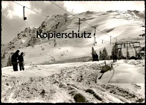 ÄLTERE POSTKARTE OBERJOCH WINTER ISELERLIFT ISELER Ski Skifahren Hochallgäu Hindelang skiing Ansichtskarte cpa postcard