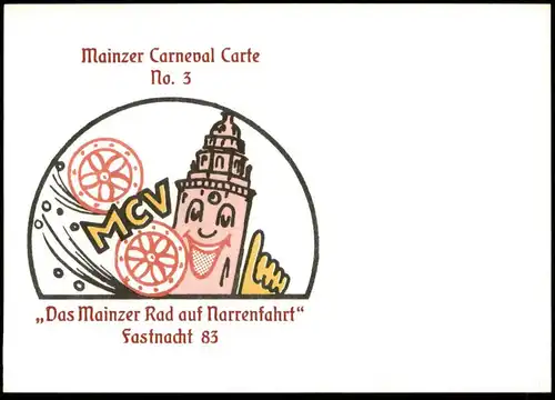 ÄLTERE KARTE MAINZ MCV FASTNACHT 83 Mainzer Carneval Carte No. 3 Karneval carnaval carnival Mayence cpa postcard AK