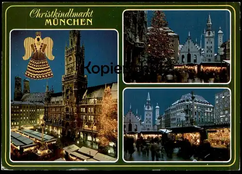 ÄLTERE POSTKARTE MÜNCHEN CHRISTKINDLMARKT WEIHNACHTSMARKT MARKT Engel Weihnachtsbaum Weihnachten AK postcard cpa