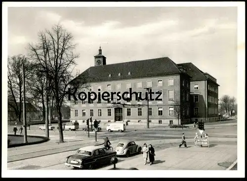 ALTE POSTKARTE MÜNSTER WESTFALEN LANDESHAUS Brezelkäfer VW Käfer Strassenschild Osnabrück Ansichtskarte postcard cpa AK