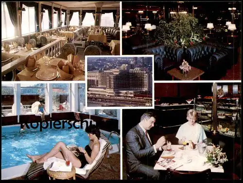 ÄLTERE POSTKARTE BUDAPEST HOTEL DUNA INTER-CONTINENTAL SCHWIMMBAD swimming pool piscine Intercontinental postcard cpa AK