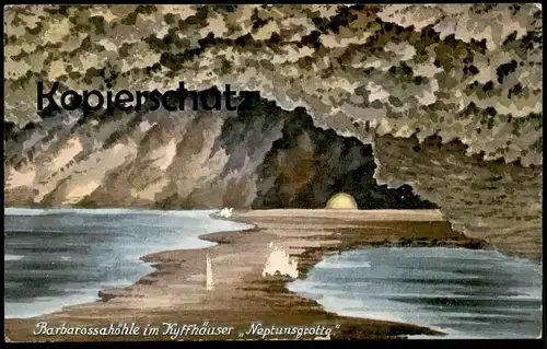 ALTE POSTKARTE BARBAROSSAHÖHLE IM KYFFHÄUSER NEPTUNSGROTTE Grotte Höhle Neptun cave Ansichtskarte postcard AK cpa
