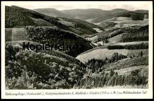 ÄLTERE POSTKARTE ROTHAARGEBIRGE HAUPTWANDERSTRECKE 6 HÄRDLER MILCHENBACHER TAL cpa postcard AK