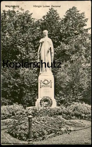 ALTE POSTKARTE MAGDEBURG KÖNIGIN LUISEN DENKMAL LOUISEN LUISE monument Ansichtskarte postcard cpa AK