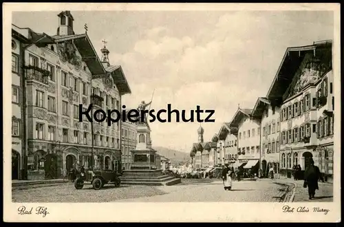 ALTE POSTKARTE BAD TÖLZ STADTMITTE OLDTIMER AUTO REICHSBAHNDIREKTION MÜNCHEN BAYERN OBERLAND Ansichtskarte cpa postcard