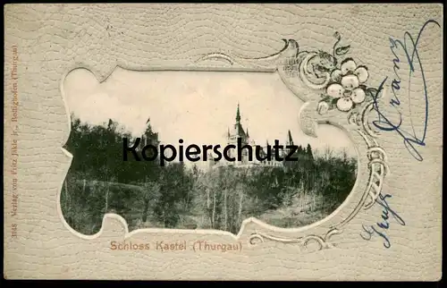 ALTE PRÄGE POSTKARTE SCHLOSS KASTEL THURGAU TÄGERWILEN Tägerweilen Schweiz chateau castle postcard cpa AK Ansichtskarte
