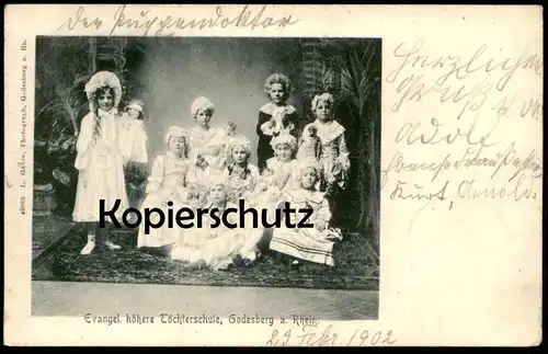 ALTE POSTKARTE EVANGELISCHE HÖHERE TÖCHTERSCHULE BAD GODESBERG AM RHEIN 1902 Schülerinnen Bonn AK Ansichtskarte postcard