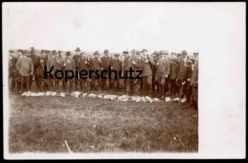 ALTE FOTO POSTKARTE JAGDSTRECKE JAGD VERM. WILSLEBEN hunting chasse chase rifle Gewehr Wild Jäger photo Ansichtskarte