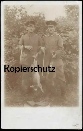 ALTE FOTO POSTKARTE JAGDSTRECKE JAGD HASE SOLDATEN Soldat hunting chasse chase Gewehr Wild Jäger photo Ansichtskarte