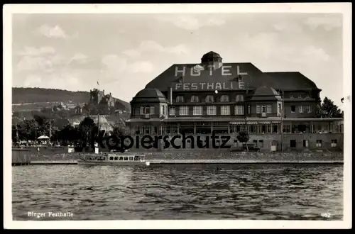 ALTE POSTKARTE BINGEN BINGER FESTHALLE HOTEL FESTHALLE HALLE Ansichtskarte postcard AK cpa