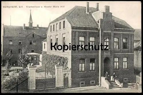 ALTE POSTKARTE BERGHEIM AN DER ERFT KRANKENHAUS UND KLOSTER MARIA HILF hospital cpa postcard Ansichtskarte AK