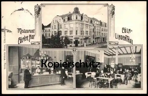 ALTE POSTKARTE RESTAURANT CÖLNER HOF LINDENTHAL THEKE GASTRAUM CÖLN KÖLN Rheinland Ansichtskarte AK cpa postcard