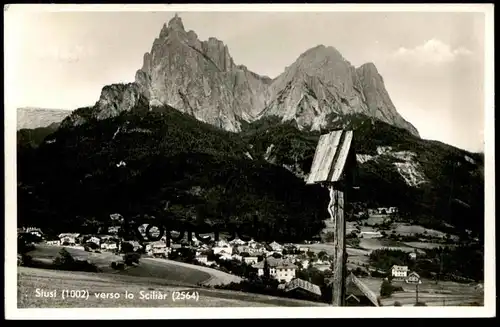 ÄLTERE POSTKARTE SIUSI VERSO SCILIAR WEGKREUZ FLURKREUZ KRUZIFIX Bozen Bolzano AK Ansichtskarte cpa postcard