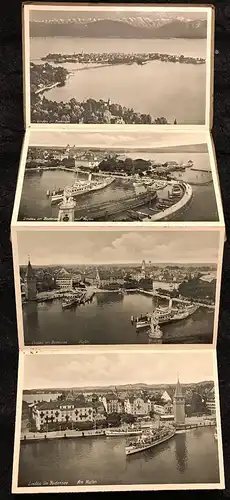 ALTE POSTKARTE LINDAU ALTES LEPORELLO VIER POSTKARTEN VON ZEHN postcard cpa Ansichtskarte