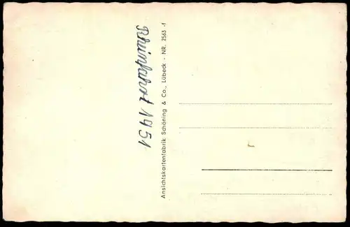 ÄLTERE POSTKARTE ST. GOAR JUGENDHERBERGE 1951 MIT BURG RHEINFELS Ansichtskarte cpa Ak postcard