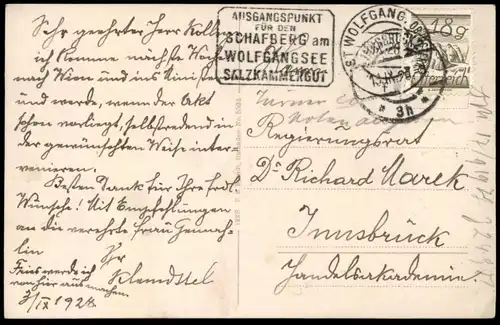 ALTE POSTKARTE FERIENHORT ST. WOLFGANG 1928 SALZKAMMERGUT ÖSTERREICH Ansichtskarte AK cpa postcard