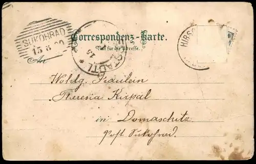 ALTE LITHO POSTKARTE GRUSS AUS BÖSIG BEZDEZ SUDETEN Tschechien Tschechische Repulik Ansichtskarte postcard cpa AK