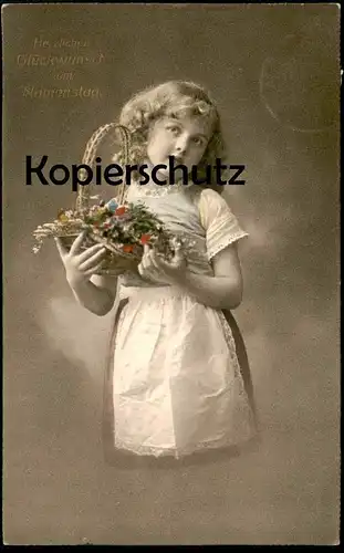 ALTE POSTKARTE KIND MÄDCHEN GLÜCKWUNSCH ZUM NAMENSTAG BLUMEN GRETE REINWALD ? child girl Ansichtskarte postcard cpa
