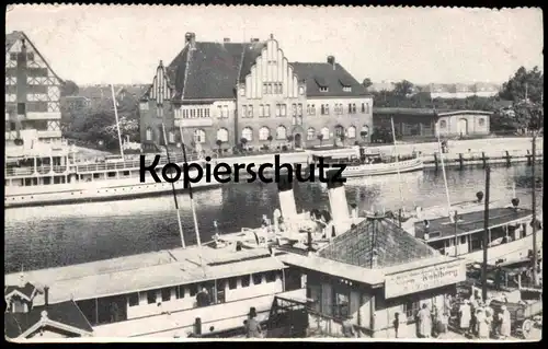 ALTE POSTKARTE DAMPFERANLEGESTELLE IN ELBING Dampfer Elblag Polska Poland Polen Ostpreussen postcard Ansichtskarte