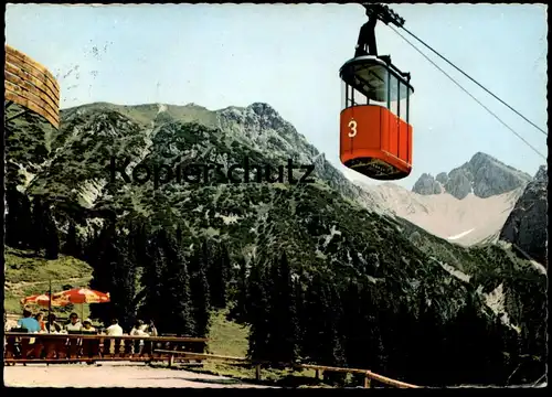 ÄLTERE POSTKARTE SEEFELD BLICK VON DER ROSSHÜTTE AUF HÄRMELEKOPFBAHN Seilbahn telecabine cable car Ansichtskarte