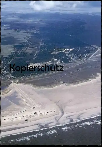 ÄLTERE POSTKARTE ST. PETER-ORDING LUFTAUFNAHME VON NORDWESTEN 1400 METER HÖHE FLIEGERAUFNAHME Wolke cloud Ansichtskarte