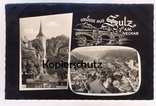 ÄLTERE POSTKARTE GRÜSSE AUS SULZ AM NECKAR 1961 Landkreis Rottweil cpa postcard Ansichtskarte AK