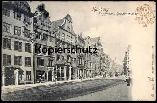 ALTE POSTKARTE HAMBURG HOPFENSACK-REICHENSTRASSE AUCTIONS LOKAL EMIL PLAGEMANN Ansichtskarte cpa AK postcard