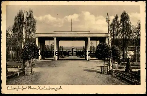 ALTE POSTKARTE LUDWIGSHAFEN AM RHEIN HINDENBURGPARK 1940 Park Hindenburg postcard Ansichtskarte cpa AK