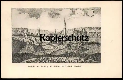 ALTE POSTKARTE IDSTEIN IM TAUNUS IM JAHRE 1646 NACH MERIAN STICH Ansichtskarte AK postcard cpa