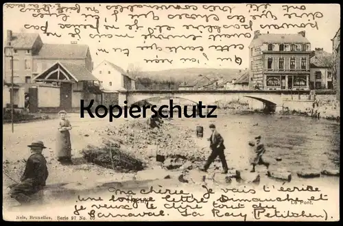 ALTE POSTKARTE THEUX LE PONT MANN FRAU KIND Brücke bridge postcard cpa AK Ansichtskarte