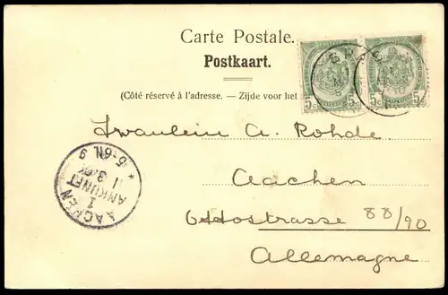 ALTE POSTKARTE THEUX LE PONT MANN FRAU KIND Brücke bridge postcard cpa AK Ansichtskarte