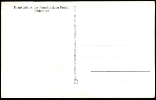 ALTE POSTKARTE PADERBORN KRANKENHAUS DER BARMHERZIGEN BRÜDER KAPELLE Barmherzige Brüder Hospital Ansichtskarte postcard