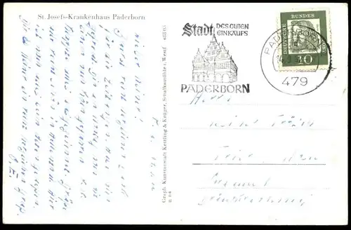 ALTE POSTKARTE PADERBORN ST. JOSEFS KRANKENHAUS Hospital Ansichtskarte postcard AK cpa