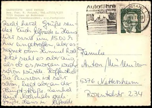 ÄLTERE POSTKARTE HAGNAU AM BODENSEE GASTSTÄTTE HAUS PATZAK cpa postcard AK Ansichtskarte